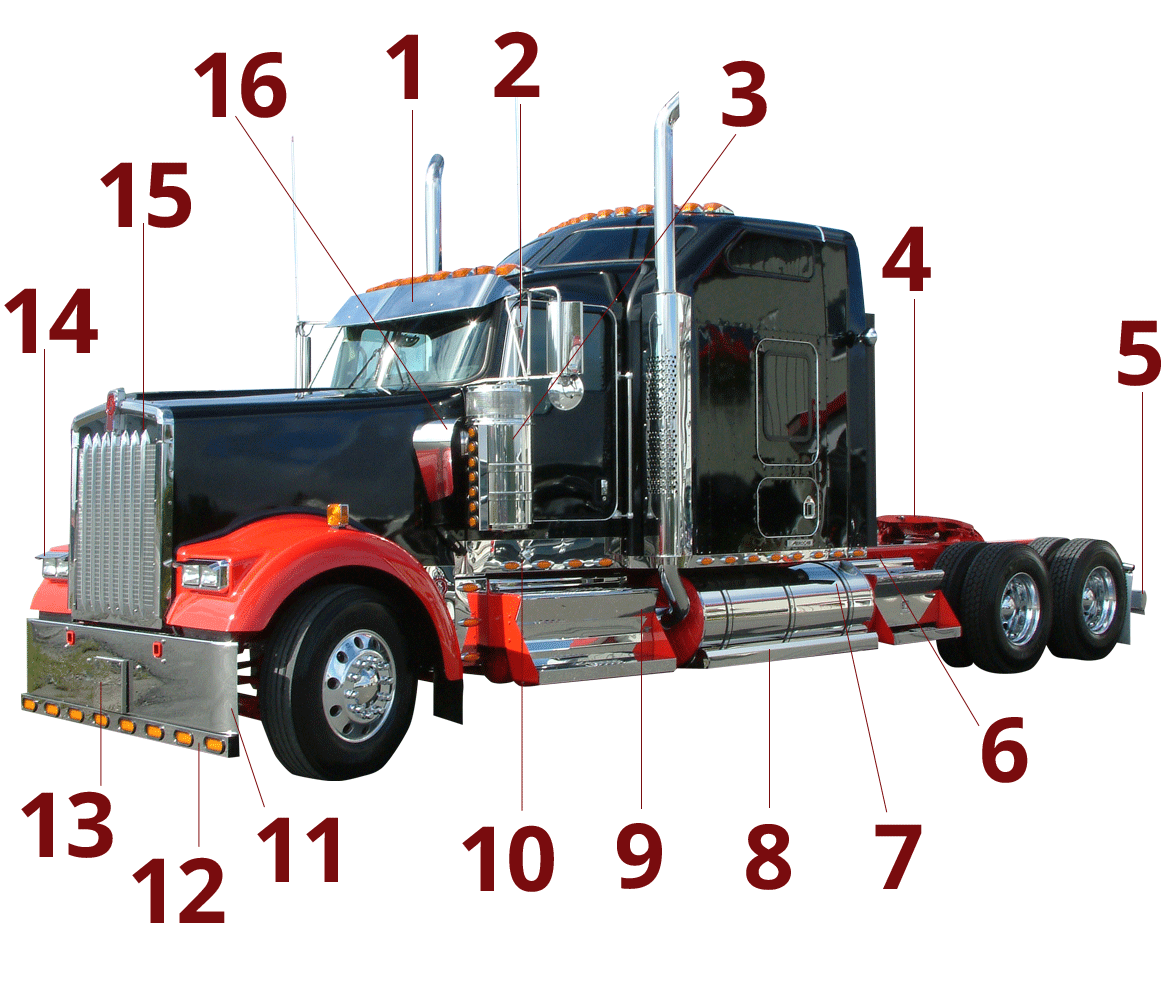 Kenworth - Products - Stainless steel and accessories design for trucks - Tinsmith